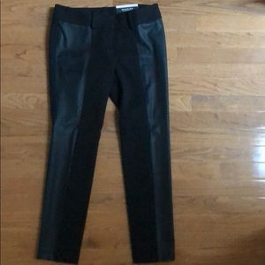 Ann Taylor Black Pants with Faux Leather Panel